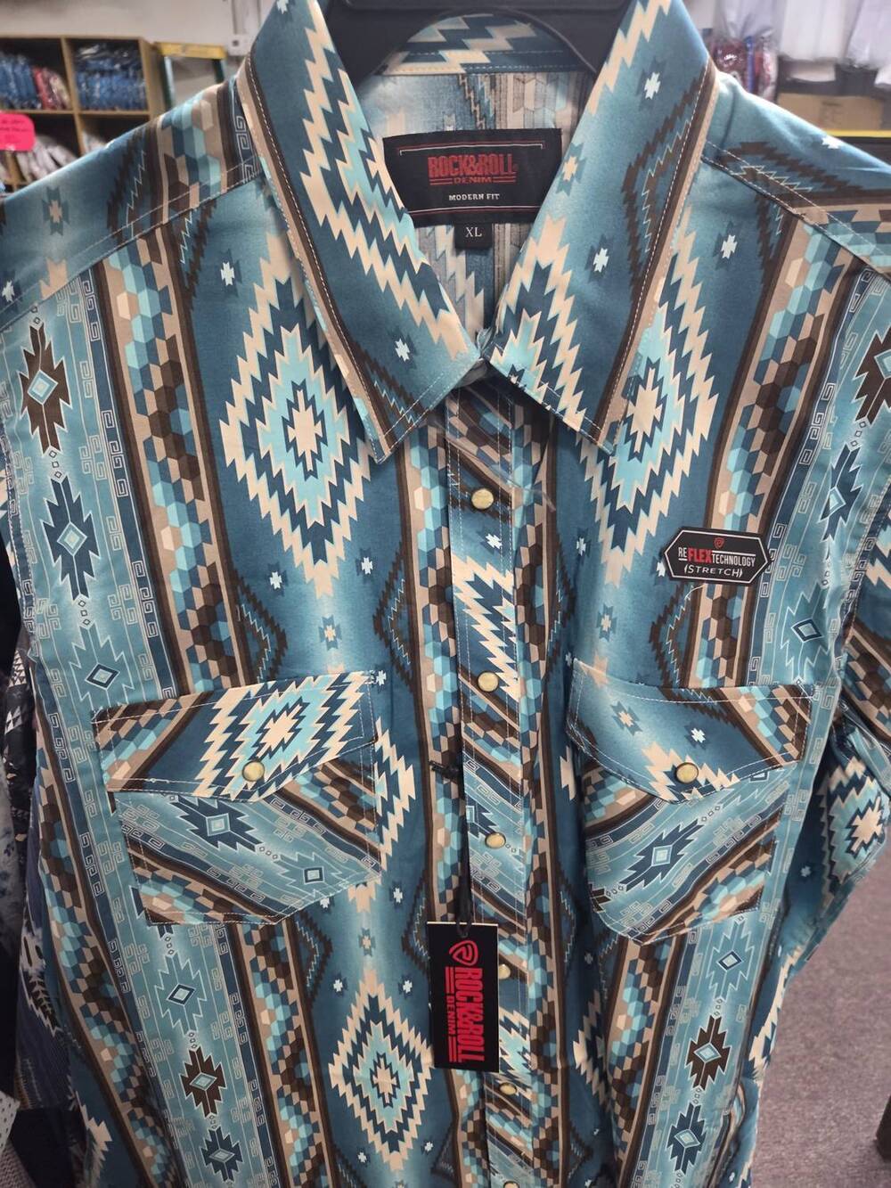 NEW ROCK & ROLL DENIM shirt in turqoise